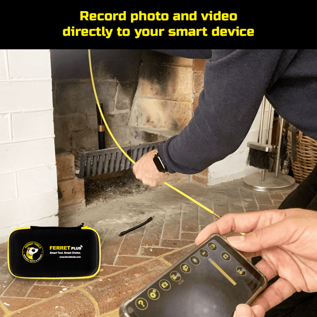Ferret Plus – Multipurpose Wireless Inspection Camera, borescope, & cable pulling tool - NOW with built-in on-board memory at 1080p and non-contact voltage detector