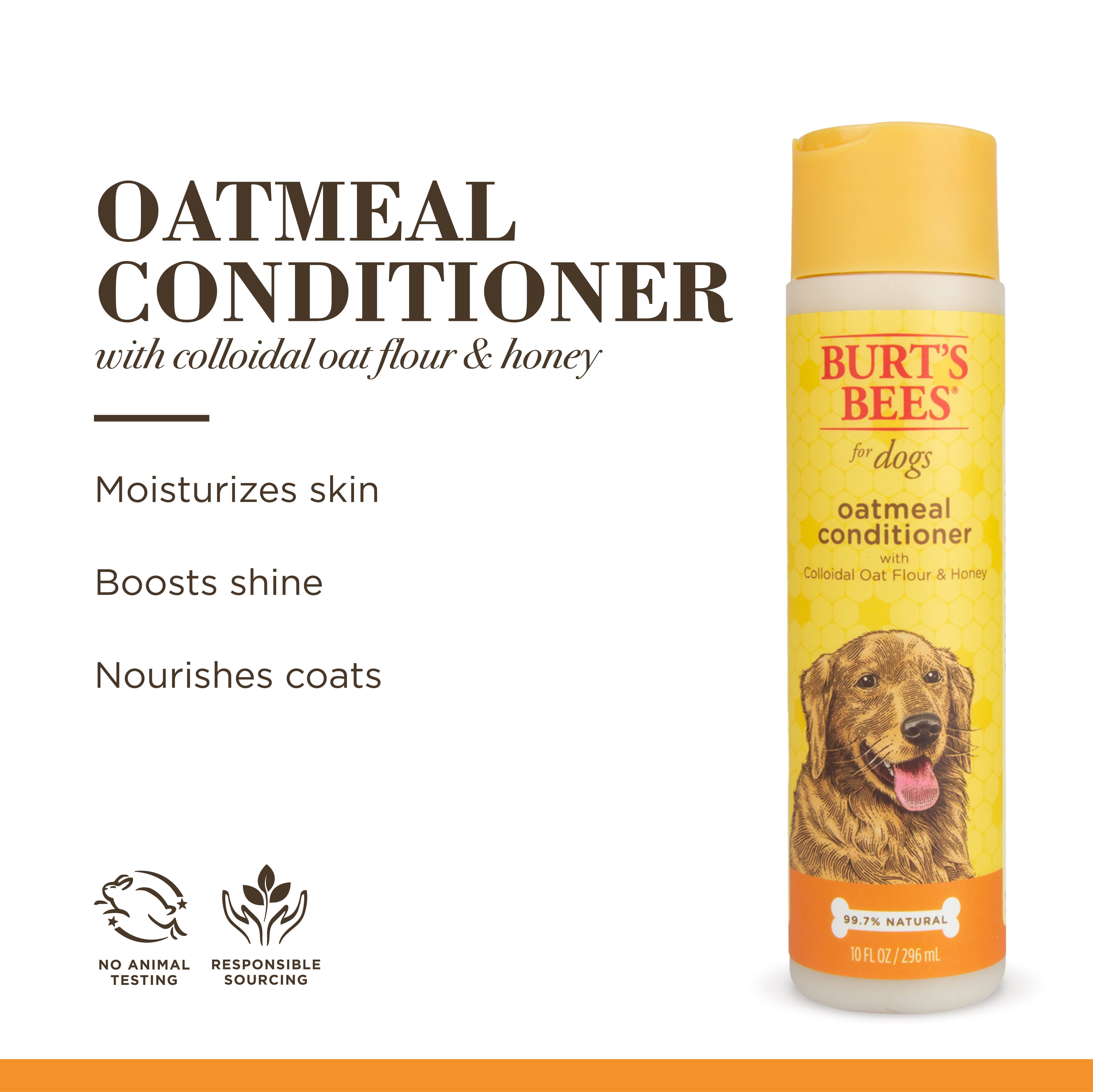 Burt's Bees For Pets Natural Oatmeal Conditioner Colloidal Oat Flour & Honey for Dogs 10 oz.