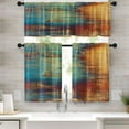 thumbnail image 1 of 36 Inch Kitchen Curtains Farmhouse Window Curtains and Valances Set of 3, Blue and Orange Vintage Abstract Messy Rust Short Tier Curtain for Kitchen,Vintage Small Kitchen Decor, 1 of 5