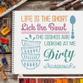thumbnail image 5 of Kitchen Words Stencil Decoration Template 11.8x11.8 inch Plastic Kitchen Quote Stencils Square Reusable Stencils for Painting on Wood Floor Wall and Fabric, 5 of 6