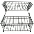 thumbnail image 2 of Sorbus 2-Tier Metal Breadbasket, Great for Bread, Fruit, Vegetables, Snacks, Households and More, Black, 2 of 7