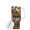 thumbnail image 2 of BZSMCE Tumbler 40oz Insulated Stainless Creative Birdhouse Painting Pattern Steel Water Bottles, 2 of 9