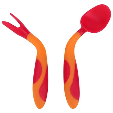 Serving Utensils Training Spoon Curved Spoons for Babies Fork Learning Tableware for Kids Child