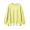 thumbnail image 3 of Crew Neck Sweatshirts Sports Fan Clothing Plain Sweatshirt Lightweight Sweatshirts Crewneck Sweatshirts Women Oversized Sweatshirt Warm Plain Tops Fall Must Haves Women 2026 Hiking Clothes，Yellow，L, 3 of 5