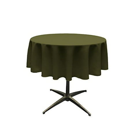 

LA Linen Polyester Poplin Washable Round Tablecloth Stain and Wrinkle Resistant Table Cover 58 Fabric Table Cloth for Dinning Kitchen Party Holiday 58-Inch Olive