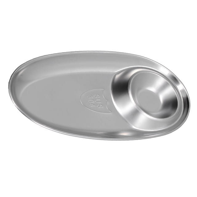 Spice Dish, 304 Stainless Steel Safe Snack Plate Durable Stable Divided for Camping for Outdoor L,S