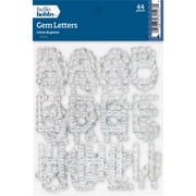 Hello Hobby Accessory Adhesive Gem Letters, Silver, 44 pieces
