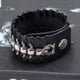 thumbnail image 4 of Pulsera trenzada estilo punk de cuero genuino con hebilla., 4 of 7