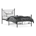 thumbnail image 3 of Metal Bed Frame with Footboard, Black Full Size 39.4x78.7, Sturdy Steel Platform Bed, Headboard for Back Support, Under Bed Storage, 3 of 9