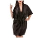 thumbnail image 3 of Albornoz para mujer, bata sedosa sexy, camisón, camisón, ropa de dormir, negro, XXL Methold AP001190-05B, 3 of 6