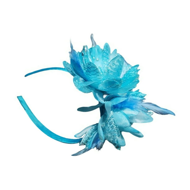 Diadema ornamento de pluma y flor Minnieouse para boda ceremonia azul