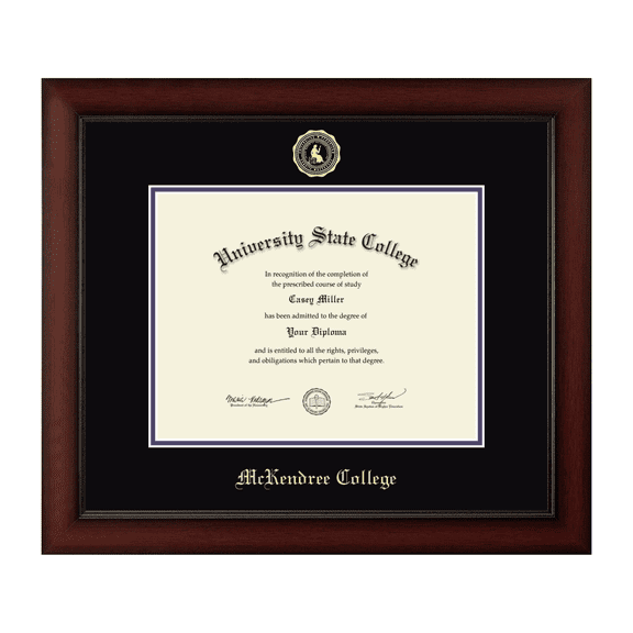 Framerly - Mckendree Mckendree Diploma Frame with Black and Purple Mat