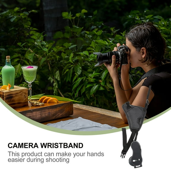 GOOHOCHY Black Protective Camera Wrist Strap for Outdoor Use with PU Material and Adjustable Length 0.5 Inch Wide
