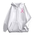 thumbnail image 7 of Breast Cancer Awareness Hoodies for Women 2025 Pink Ribbon Graphic Zip Up Hooded Sweatshirt with Pockets Jackets Coat, 7 of 7