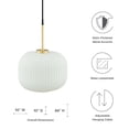 thumbnail image 3 of Modway Reprise Glass Pendant Light in White Satin Brass, 3 of 7