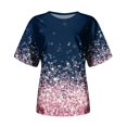 thumbnail image 4 of TSADFHJI Chandails pour Femmes en Coton Mode Décontractée pour Femmes Dégradé à Paillettes Imprimé Col Rond T-Shirt Ample, 4 of 5