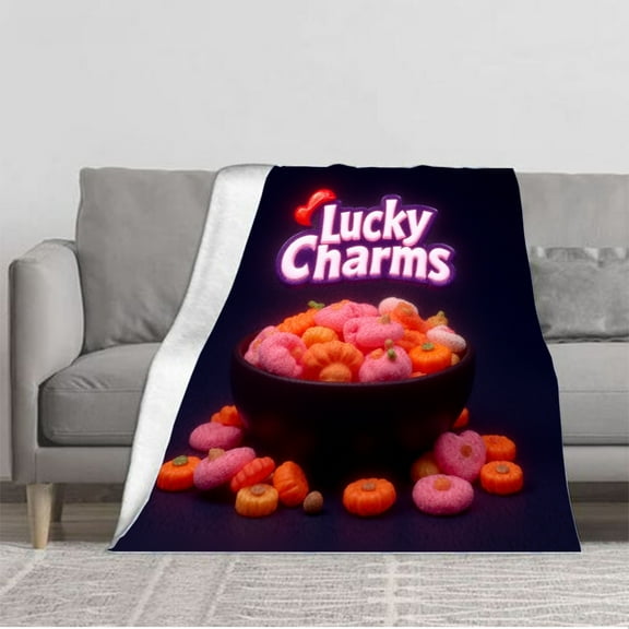 Durable Soft & Warm Flannel Blanket - Cozy Candy Heart Pattern for Sofa Travel Bed & Chair - Perfect for Halloween Vibes