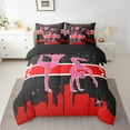 thumbnail image 2 of YST Ensemble de Couette de Gymnastique, 7 Pcs, Ensemble de Literie Rouge et Noir, Grand, 2 of 4