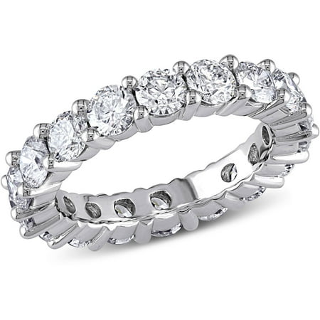 Miabella 3 Carat T.W. Diamond 14kt White Gold Semi-Eternity Anniversary Ring