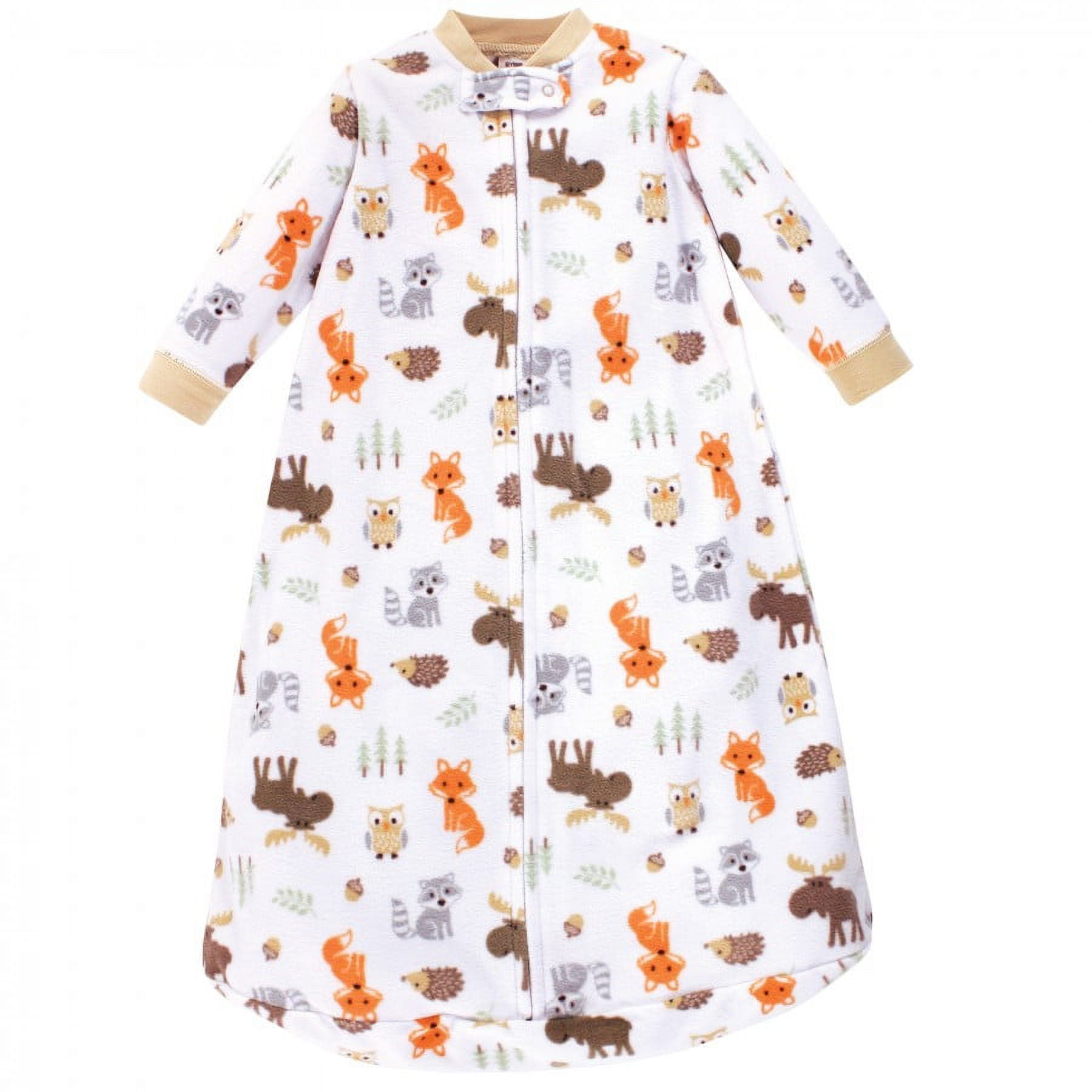 Hudson Baby Infant Boy Long-Sleeve Fleece Sleeping Bag, Woodland, 0-9 Months