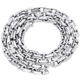 thumbnail image 2 of 14K White Gold Solid Handmade Rectangle Square Link Chain 5.75mm Necklace 24", 2 of 6