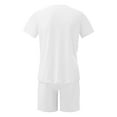 thumbnail image 4 of kamemir Mens Vacation Outfits Men's Casual Short Sleeve T Shirts and Shorts Summer Beach Vacation 2 Piece Outfit Lounge Workout Sets(White,M), 4 of 5