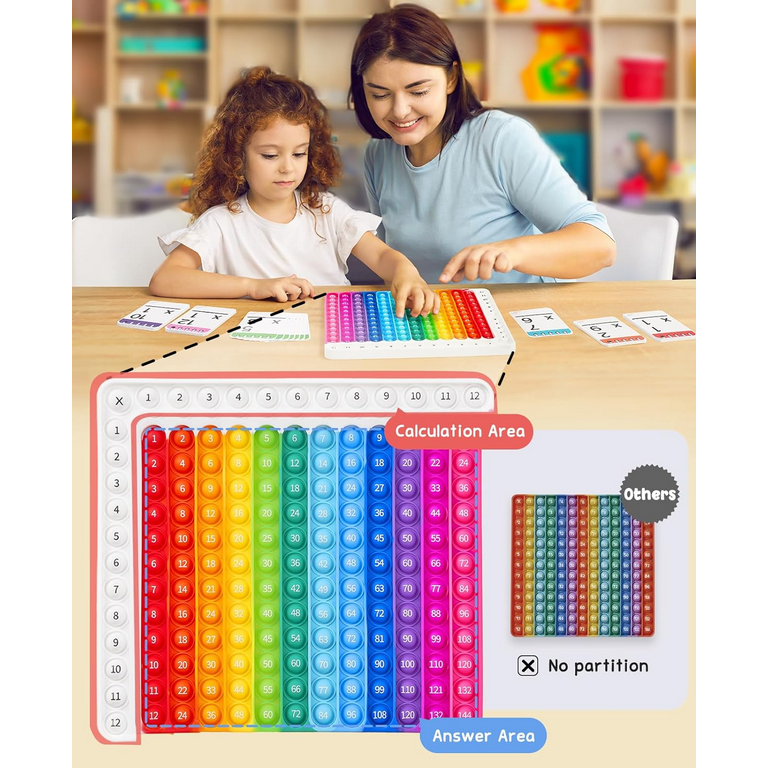 ​Multiplication Game Table Division Flash Cards 3rd Grade pop-up Fidget  Math Toy, Create Various Math Learning Toy Times Table Number Blocks