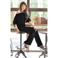 thumbnail image 4 of KOH KOH Long Pant One Off Shoulder 3/4 Short Sleeve Sexy Wide Leg Casual Summer Fall One Piece Jumpsuit Pant Suit Romper Playsuit Tall Overall For Women Black Medium US 8-10 JSN003, 4 of 7