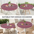 thumbnail image 7 of Decorative Elastic Round Tablecloth, Bohemian Flower Print for Formal Dining Room, Fits Circular Tables Up to 56 Inches, 7 of 7
