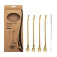 thumbnail image 2 of xaoyunyn Reusable Stainless Steel Spoon Straw Set with Filter for Beverages Includes 4 Straw Spoons and 1 Cleaning Brush for Coffee,Tea Juices, 2 of 6