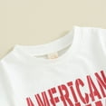 thumbnail image 5 of Bagilaanoe 4th of July Clothes for Toddler Baby Boys Short Sleeve Letter Print T-Shirt Tops + Striped Shorts 6M 12M 18M 24M 3T Kids Independence Day Clothes 2pcs Short Pants Set, 5 of 8