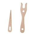 thumbnail image 1 of AMLESO 2 Pieces Knitting Fork and Eye Needle Kit Braid Wood Lucet Fork Braided Tool Brown, 1 of 8