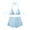 Light Blue, variant on Women's Push Up High Waist Bikini Set with Shorts Drawstring Triangle Halter Tummy Control Two Piece Bathing Suit