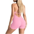 thumbnail image 7 of Gamivast Workout Bodysuits for Women One Piece Ribbed Spaghetti Strap Romper & Biker Shorts Jumpsuit Yoga Unitard Stretchy Gym Activewear Sporty, 7 of 7