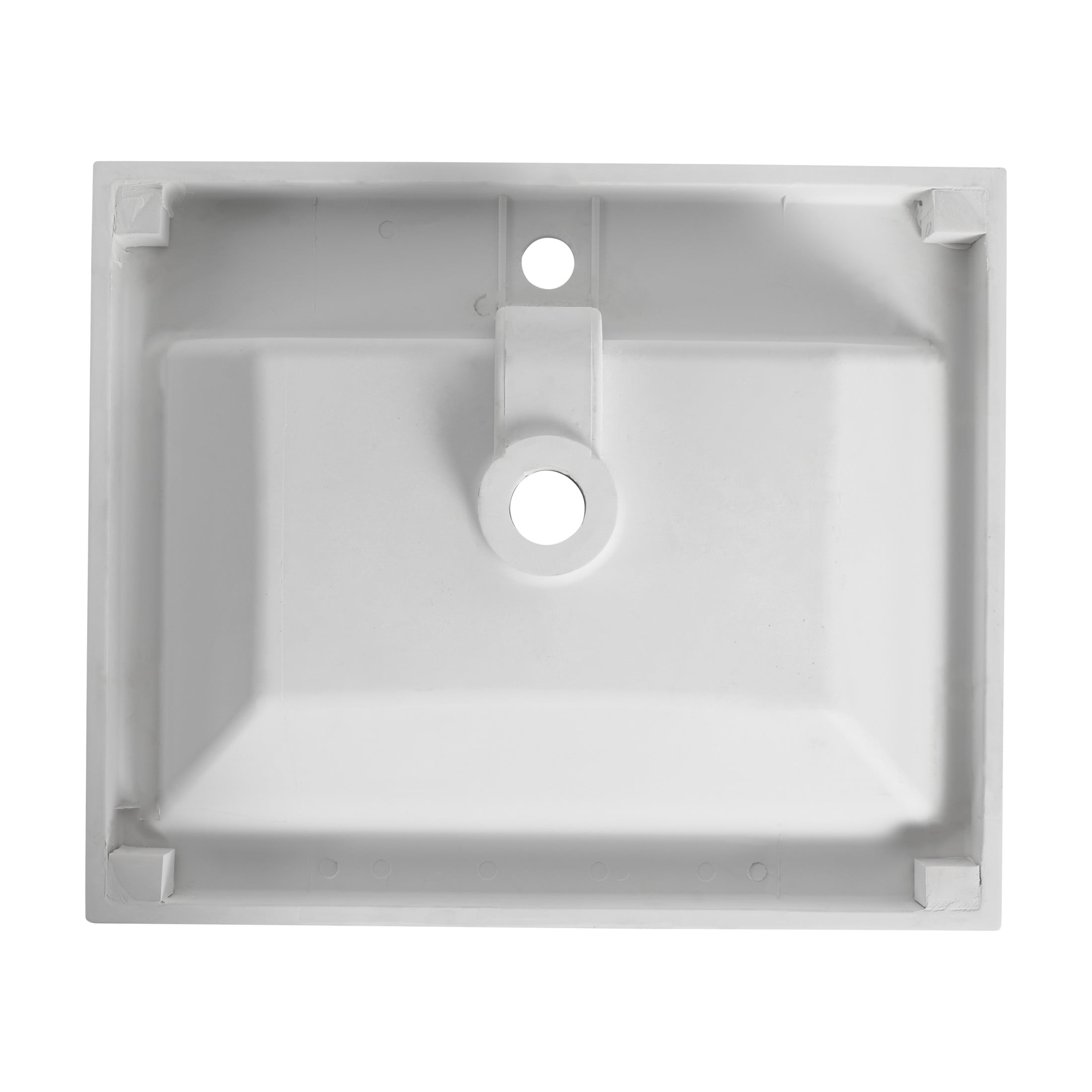 Noble House 24" Resin Bathroom Vanity Top Sink, Modern Integrated Basin, Easy-Clean, Scratch-Resistant, Glossy White