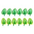 thumbnail image 1 of 12pcs Palm Leaf Shaped Balloon Monstera Balloons Hawaiian Aluminum Foil Balloons Summer Party Layout Supply Decoration (Green + Yellow Edge), 1 of 3