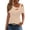 Beige, variant on One Shoulder Sexy Tops for Women Asymmetrical Neck Short Sleeve Cut Out 2026 Summer Cold Shoulder Casual Shirts Soft Stretch Slim Fitted Beige 2XL