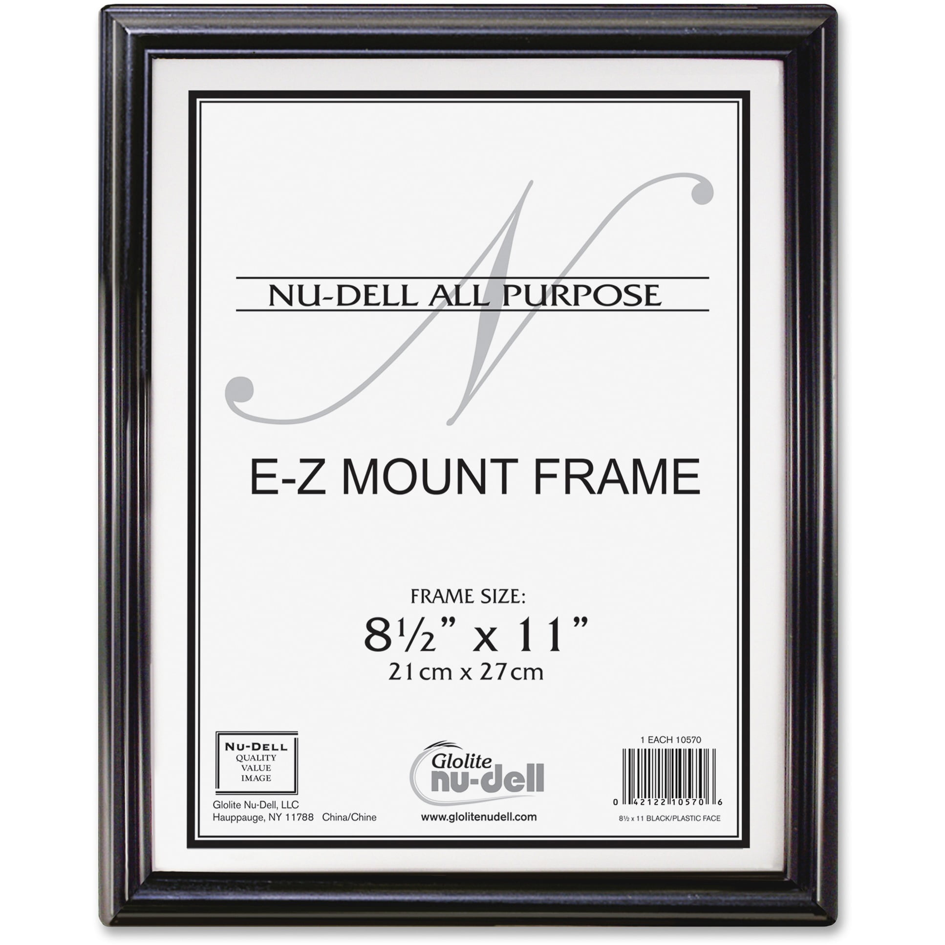 Pack of 6 MCS Economy Document Frames 8-1/2x11 Black with Gold Trim