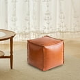 thumbnail image 6 of Faux Leather Pouf Ottoman Footstool Unstuffed Cover Storage Floor Cushion Footrest Indoor Outdoor Seating, 6 of 7