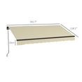 thumbnail image 3 of 12x10ft Retractable Awning, UV Resistant Sunshade for Patio, Beige & White, 3 of 8