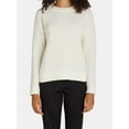 thumbnail image 4 of Time and Tru Women's and Women's Plus Waffle Stitch Sweater with Long Sleeves, Midweight, Sizes XS-4X, 4 of 5