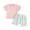 Pink, variant on Bagilaanoe 2pcs Toddler Baby Girls Shorts Set Short Sleeve Letter Print T Shirt Tops + Shorts 6M 12M 18M 24M 3T Kids Casual Summer Clothes