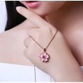 thumbnail image 7 of Rose Gold Cherry Blossoms Necklace for Graduation Pink Beautiful Artificial Stone Crystal Necklace Best Gifts for Women Friend Lover, 7 of 7