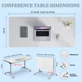 thumbnail image 2 of 2PCS Folding Conference Table with Wheels 55.1in White, Foldable Mobile Training Tables for Office Classroom (2 47.2), 2 of 8