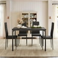 thumbnail image 4 of Aiho Dining Table Set for 4, 5 Piece Kitchen Table and Chairs Set for Dining Room & Kitchen-Black, 4 of 11