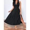 thumbnail image 4 of Women'S Plus Size French Lady Temperament Dress V-Neck Banquet Dress Black XXXL, 4 of 7