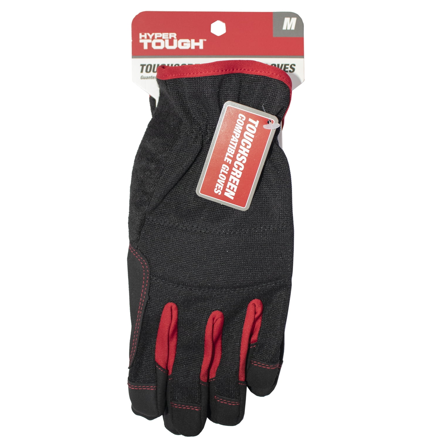 Hyper Tough Black Synthetic Leather Utility Glove, Full Fingers, Men's Medium, 1pair