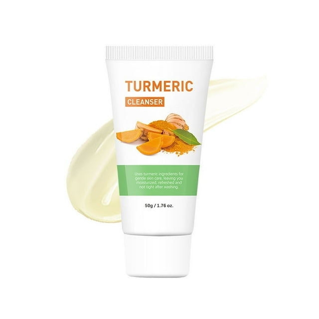 Mascarilla facial de cúrcuma - Limpiador facial para hombres y mujeres - Limpiador facial espumoso para piel grasa - Limpiador facial de control de grasa y limpieza profunda con cúrcuma