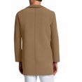 thumbnail image 5 of BXINGOHAI Men's Winter Coat Trench Big and Tall Overcoat Casual Single Breasted Mid-Long Pea Top Jacket Today Sales Brown,XL, 5 of 6