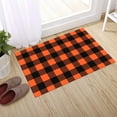 thumbnail image 4 of HVEST Orange and Black Checkered Kitchen Rug Mat - Halloween Geometric Plaid Washable Non-Slip Cushioned Floor Mat, Waterproof Comfort Mats for Kitchen Sink, Laundry, Office, 23.6"x15.7", 4 of 7
